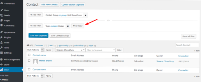 Search with filters
