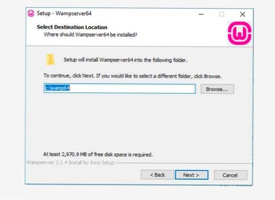 Serverar WordPress i sin egen katalog på localhost på WAMP