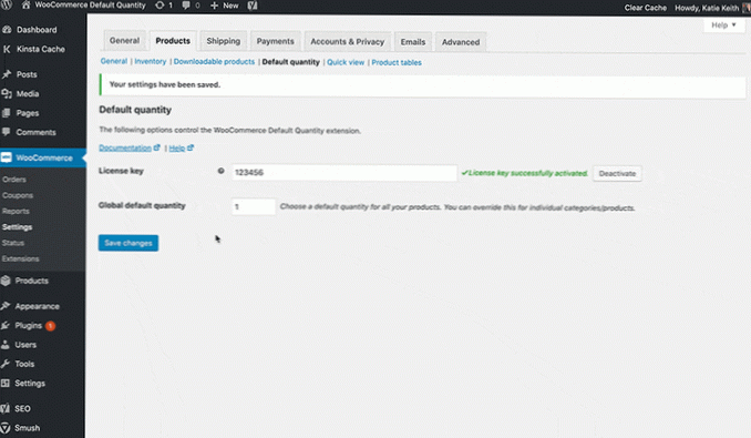 Imposta un valore di input della quantità predefinito per una categoria di prodotto variabile in WooCommerce