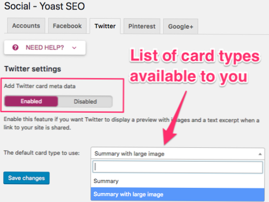 Indstil standardbillede til twitter-kort med Yoast?
