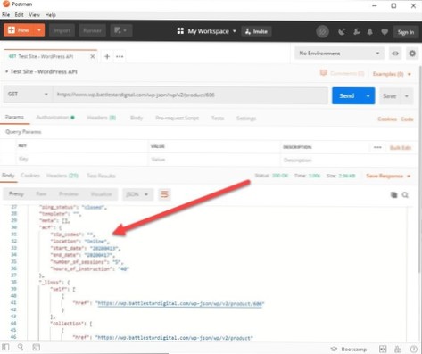 Test WordPress api with postman