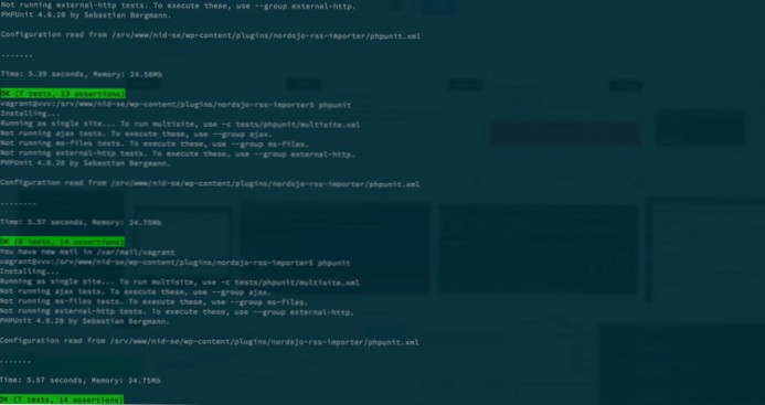 Prueba unitaria en Wordpress