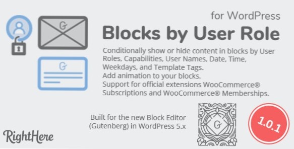Benutzerrollenfunktionen für WordPress Gutenberg-Blöcke