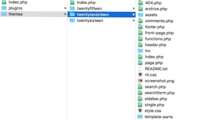 Bruke en 'Maldeler' -mappe i stedet for en 'Inkluderer' -mappe i et tilpasset Wordpress-tema