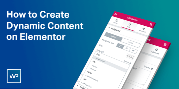 Brug af Elementor til at få dynamisk indhold til wordpress på et foruddefineret tema