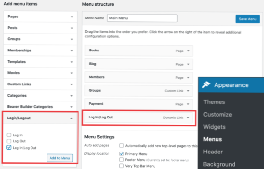 What is the link to log out on Wordpress?