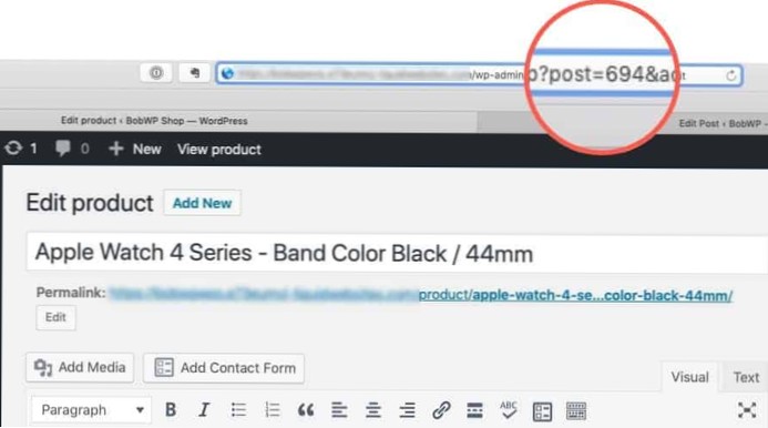 ID prodotto WooCommerce come permalink