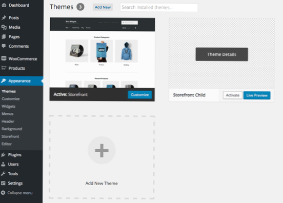 Word Press Theme Customizer und Child Theme Funktion.php