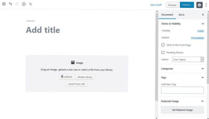 Wordpress 5 / Gutenberg - tema nu are opțiunea de imagine prezentată