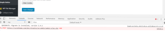 WordPress Ajax request “Failed to load resource the server responded with a status of 400 ()”