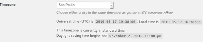 WordPress detects the wrong timezone