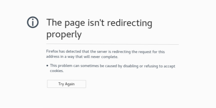 Wordpress hjemmeside uendelig omdirigering