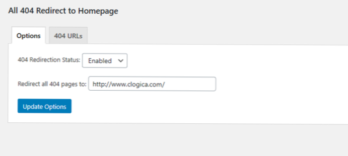 Wordpress omdirigerer alle 404 sidene til hjemmesiden