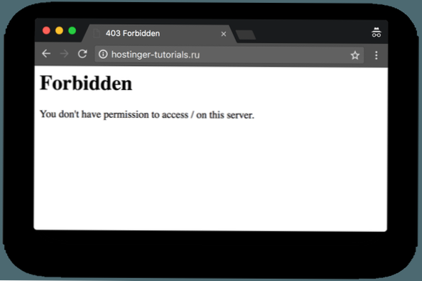 403 Error on “/”