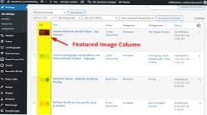 Adăugați coloana Imagini recomandate în administratorul wordpress pe pagini ȘI postări