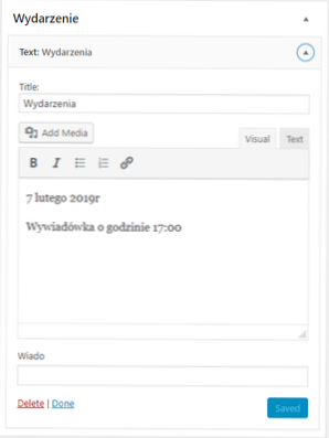 Felder zum Bearbeiten im benutzerdefinierten Widget hinzufügen