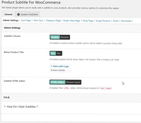 Aggiungi il sottotitolo del prodotto alla pagina del prodotto Woocommerce