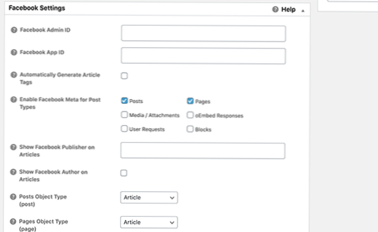 Přidání kódu Facebook Open Graph nefunguje pro stránky příloh knihovny médií