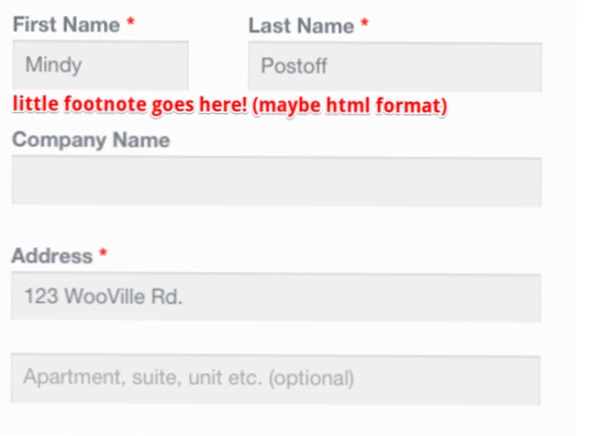 Legger til plassholdertekstfelt i kassen til nettbutikk [lukket]