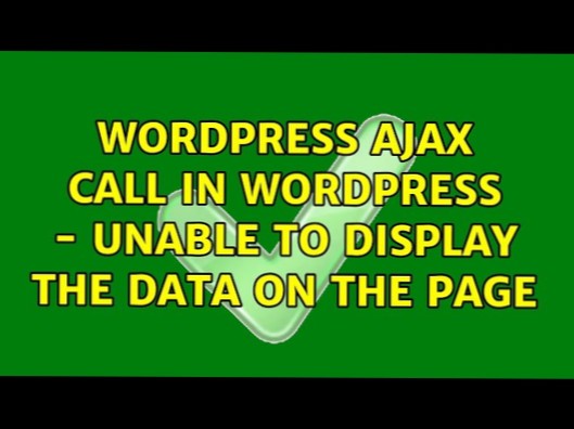 Ajax-opkald i WordPress - ude af stand til at vise dataene på siden