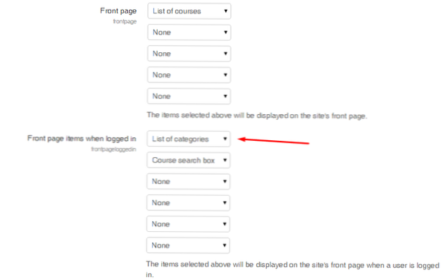 “Categorias” na minha página inicial [fechado]