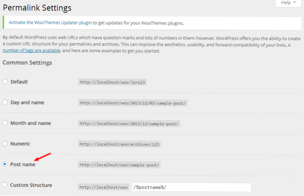 Alterar a estrutura do permalink com o id do post