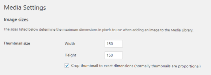 Change thumbnail size for Media Library