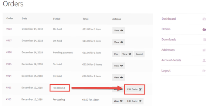 Change WooCommerce PayPal Built-in Default Order Status