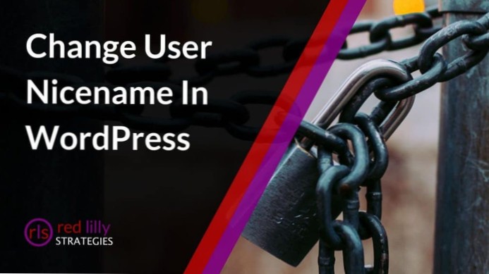 Changing user_nicename