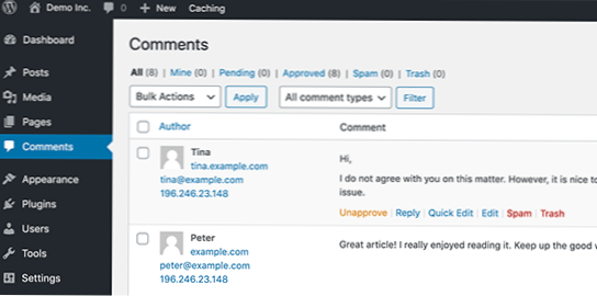 Kommentare sind in der Datenbank, werden nicht im WordPress Backend oder Frontend angezeigt