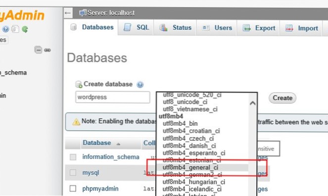 Connecter la deuxième base de données à Wordpress