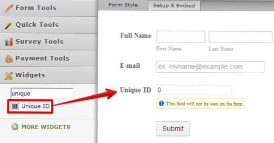 Crea un numero ID univoco dopo aver inviato il modulo
