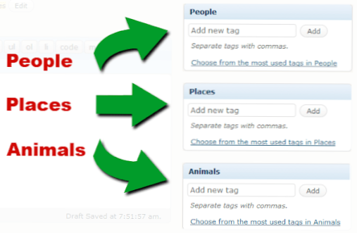 Vytvoření nehierarchické taxonomie, která se chová jako kategorie