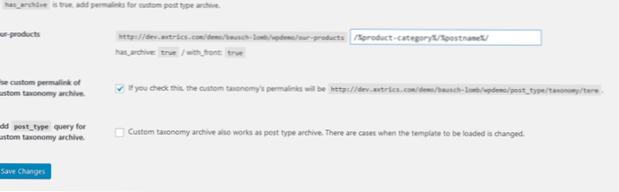 Erro 404 de URL de postagem personalizada