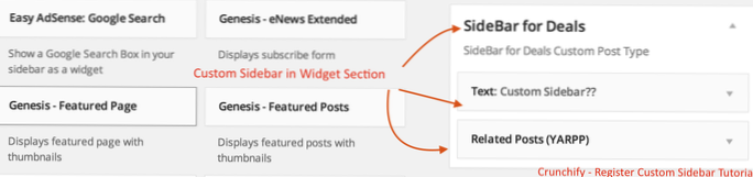 Custom sidebar for custom post type