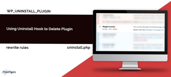 Deactivation Hook does not remove database