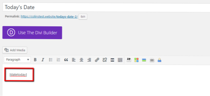 Display Current Time using shortcode