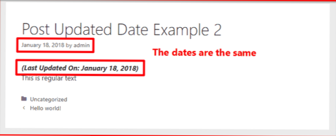 Display Updated Date Instead of Published Date