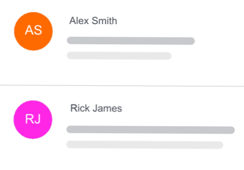 Displaying avatar of a user