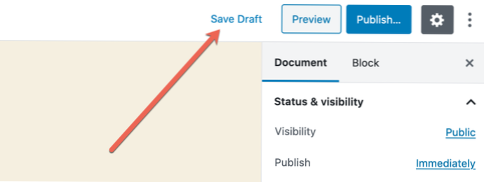 Does WordPress remove draft status automatically?