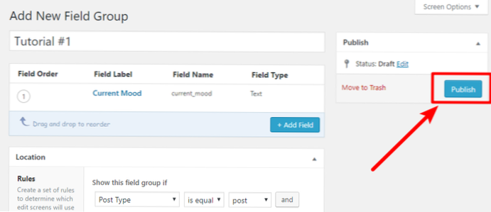Erhalten Sie ein erweitertes benutzerdefiniertes Feld nach der Veröffentlichung des Beitrags