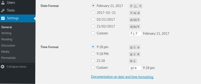 Get system timestamp in wordpress