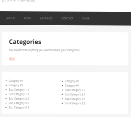 få taksonomiliste på en side i wordpress
