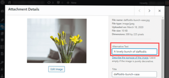 Obtener texto alternativo de la imagen destacada