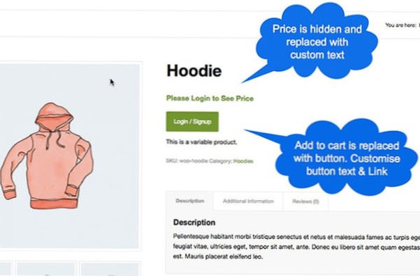 Hide prices from certain category in woocommerce
