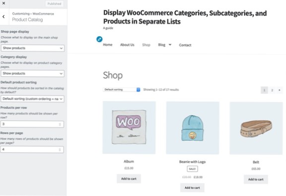 Aggancia per visualizzare l'elemento come prodotto nella pagina della categoria