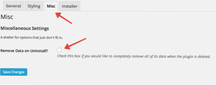 How can i delete options on plugin uninstallation?