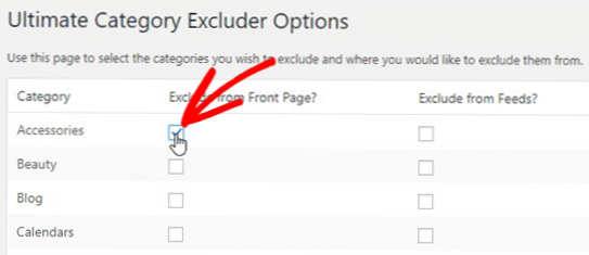 Jak mogę wykluczyć konkretną kategorię z moich Wordpress Page 1 i Page 2??