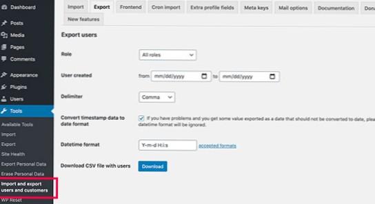 How can I migrate (export and import) wordpress users without loosing their password?