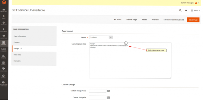 How do I add a custom body class to the admin area of a page?